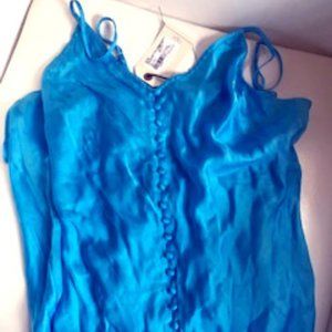 NWT Ellor Button Down Blue Aquarius Maxi Dress